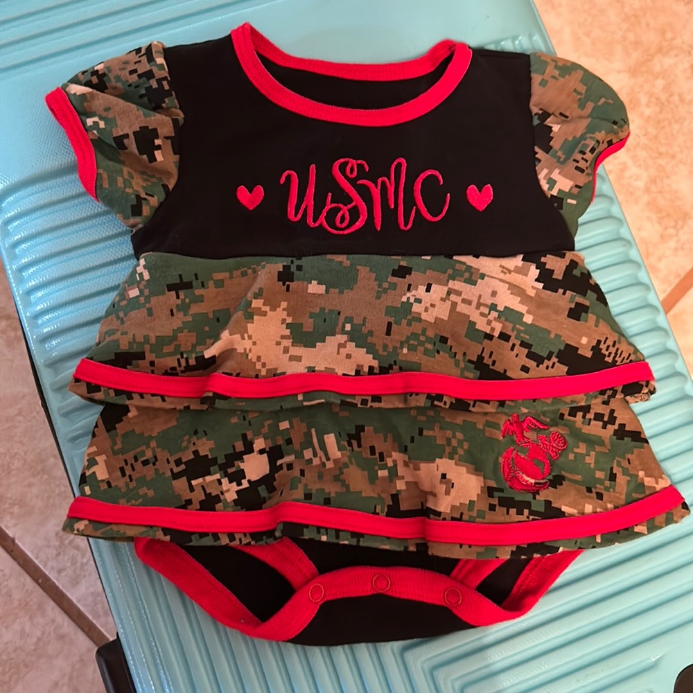 Marines tiny trooper, 3 to 6 month onesie